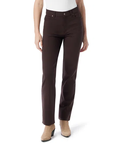 Gloria Vanderbilt Women's Amanda High-waisted Straight Ponte Pants In Coffee Roast