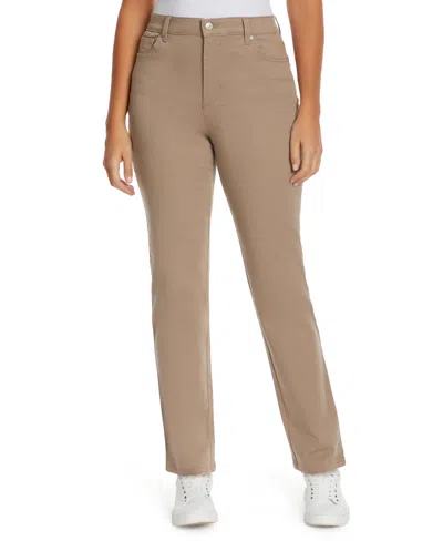 Gloria Vanderbilt Women's Amanda High-waisted Straight-leg Jeans In Brown