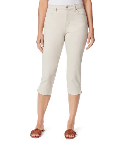 Gloria Vanderbilt Women's Amanda Printed Slit Capri Jeans In Brown