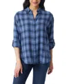 Gloria Vanderbilt Women's Amanda Roll-tab-sleeve Shirt In Blue