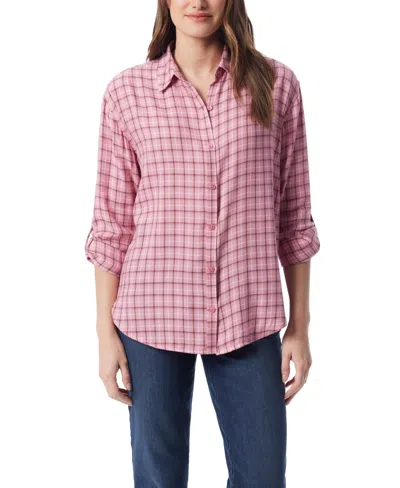 Gloria Vanderbilt Women's Amanda Roll-tab-sleeve Shirt In Pink