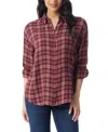 Gloria Vanderbilt Women's Amanda Roll-tab-sleeve Shirt In Red