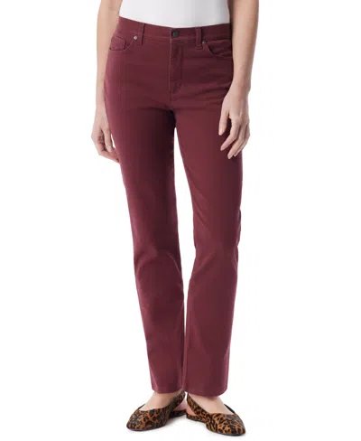 Gloria Vanderbilt Plus Size Amanda Straight-leg Jeans In Burgundy