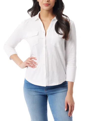 Gloria Vanderbilt Women's Ashten 3/4-sleeve Shirt In White