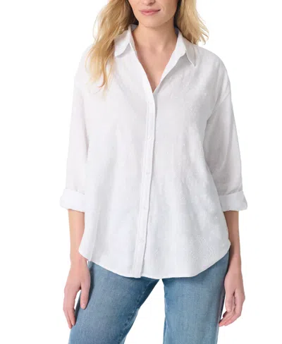 Gloria Vanderbilt Women's Button-front Shirt In White