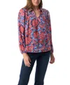 Gloria Vanderbilt Women's Carmen Long-sleeve Woven Top In Multi
