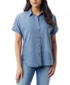 Gloria Vanderbilt Women's Daisy Relaxed Short-sleeve Shirt In Blue