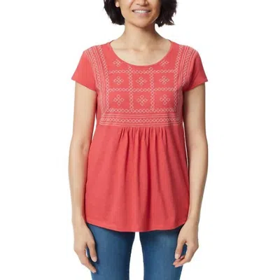 Gloria Vanderbilt Women's Embroidered Top In Baked Apple In Red