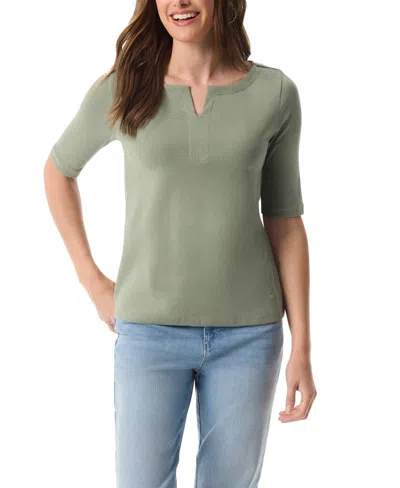 Gloria Vanderbilt Women's Emory Split Boat Neck Top