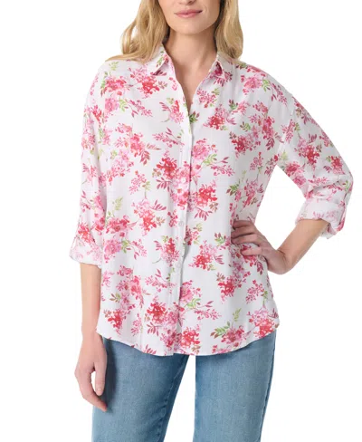 Gloria Vanderbilt Women's Floral Button-front Shirt In Multi