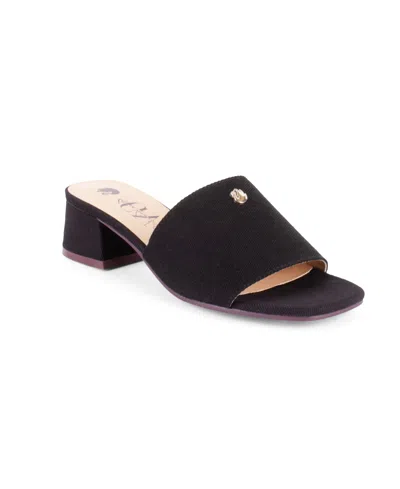 Gloria Vanderbilt Women's Gracie Slip-on Sandals In Black Denim