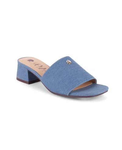 Gloria Vanderbilt Women's Gracie Slip-on Sandals In Blue Denim