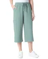 Gloria Vanderbilt Women's High Rise Crinkled Cotton Cropped Pants