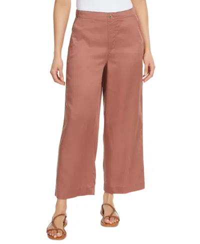 Gloria Vanderbilt Women's Soft Fluid Lyocell High-rise Cropped Wide-leg Pants In Cocoa Tan