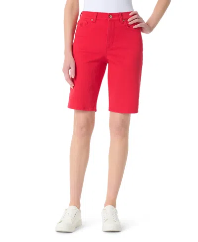 Gloria Vanderbilt Women's High-rise Bermuda Shorts In Red