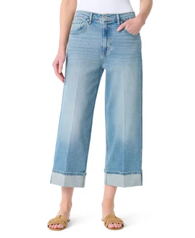 Gloria Vanderbilt Women's High-rise Wide-leg Cuffed Jeans In Blue