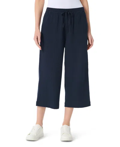 Gloria Vanderbilt Women's High-rise Wide-leg Gauze Pants In Blue