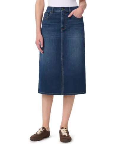 Gloria Vanderbilt Women's High-waisted Midi Denim Skirt In Blue