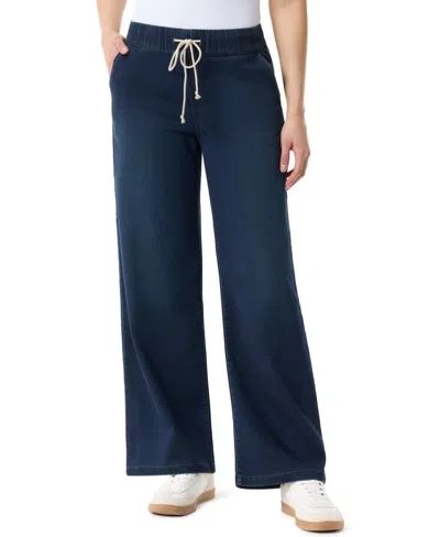 Gloria Vanderbilt Women's Knit Drawstring Straight Denim Jeans In Blue