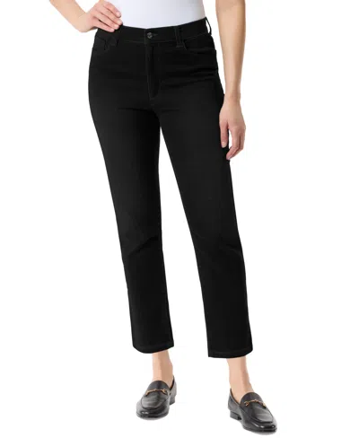 Gloria Vanderbilt Women's Knitology Cali Straight-leg Ankle Jeans In Black