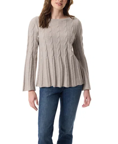 Gloria Vanderbilt Women's Maren Cable Knit Sweater In Gray