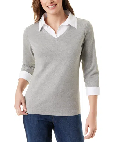 GLORIA VANDERBILT WOMEN'S MAXINE LAYERED-LOOK TOP