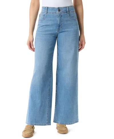 Gloria Vanderbilt Women's Petite Tummy Sculpt Wide Leg Jeans In Blue