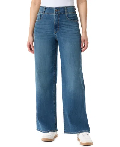 Gloria Vanderbilt Women's Petite Tummy Sculpt Wide Leg Jeans In Blue