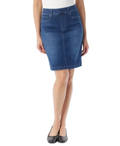 Gloria Vanderbilt Women's Pull-on Denim Pencil Skirt In Metz