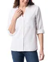 Gloria Vanderbilt Women's Sabina Woven Split-neck Shirt In Vintage White