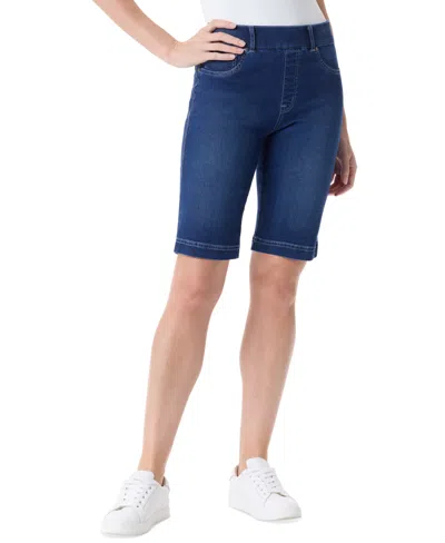 Gloria Vanderbilt Women's Shape Effect Denim Bermuda Shorts In Dark Blue