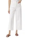 Gloria Vanderbilt Women's Shape Effect Tummy Sculpt Patch-pocket Cropped Wide-leg Jeans In White
