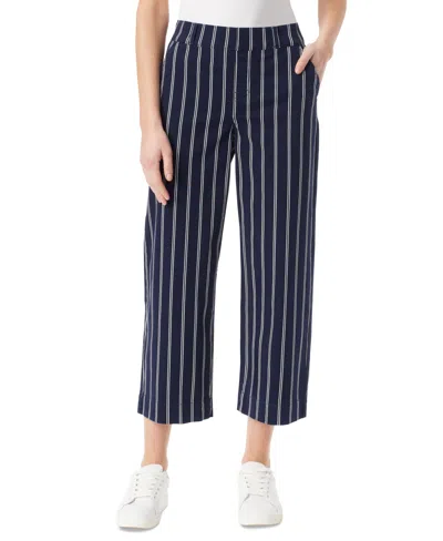 Gloria Vanderbilt Women's Shape-effect Wide-leg Cropped Pants In Midnight Affair Stripe