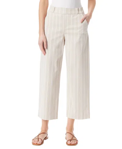 Gloria Vanderbilt Women's Shape-effect Wide-leg Cropped Pants In Stonewood Stripe