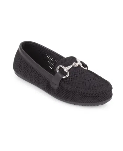 Gloria Vanderbilt Women's Tristan Knit Slip-on Loafers In Black