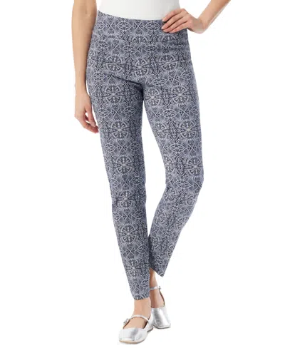 Gloria Vanderbilt Women's Tummy-control Pull-on Slim Trousers, Regular, Short & Long In Blue