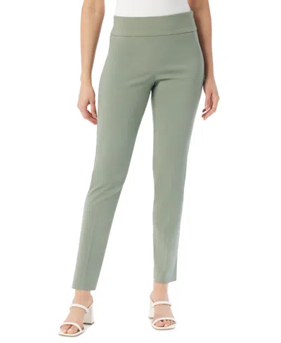 Gloria Vanderbilt Women's Tummy-control Pull-on Slim Trousers, Regular, Short & Long In Lt,pas Grn