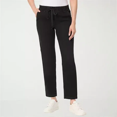 Gloria Vanderbilt Womens Anya Straight Leg Knit Denim In Black