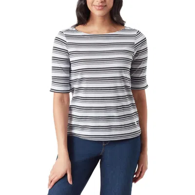 Gloria Vanderbilt Womens Boat Neck 3/4 Sleeves Pullover Top In Multi