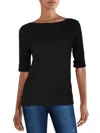 Gloria Vanderbilt Women's Alanis Boat Neck Elbow-sleeve T-shirt In Black