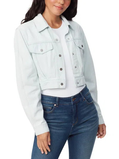 Gloria Vanderbilt Womens Crop Denim Denim Jacket In White