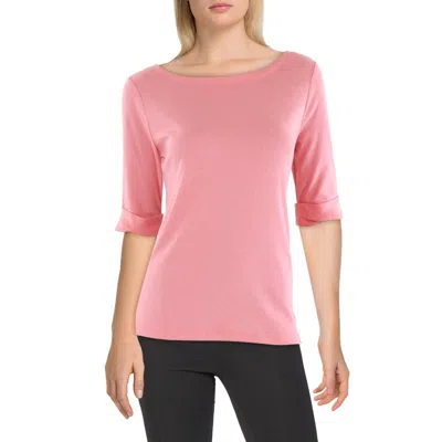 Gloria Vanderbilt Womens Cuffed Cotton Pullover Top