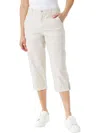 Gloria Vanderbilt Womens High Rise Cargo Capri Pants In White