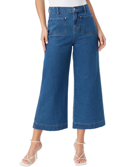 Gloria Vanderbilt Womens High Rise Denim Wide Leg Jeans In Multi