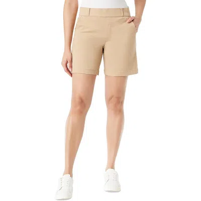 Gloria Vanderbilt Womens High Rise Mini Casual Shorts In Travertine Beige