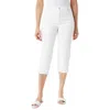 Gloria Vanderbilt Petite Shape Effect High Rise Pull On Denim Bermuda Shorts In White