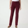 Gloria Vanderbilt Womens High Rise Straight Corduroy Pant In Red