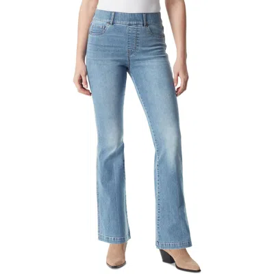 GLORIA VANDERBILT WOMENS LIGHT WASH HIGH RISE FLARED PANTS