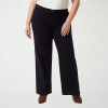 Gloria Vanderbilt Womens Mid Rise Wide Leg Jean In Black