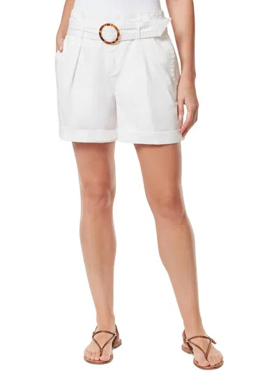 Gloria Vanderbilt Womens Pleated Short Flat Front Tie-waist/belted In White